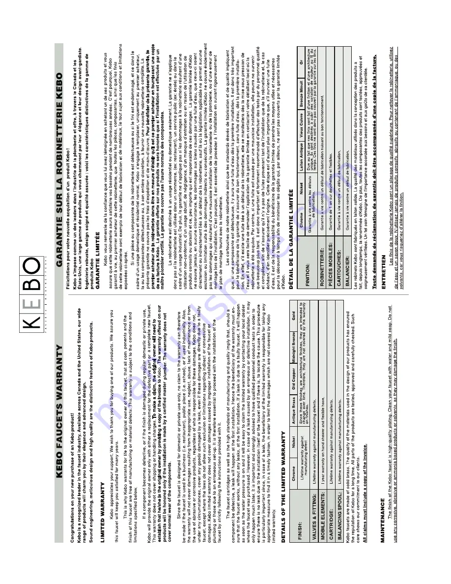 Kebo KC-8900 Assembly Instructions Manual Download Page 4