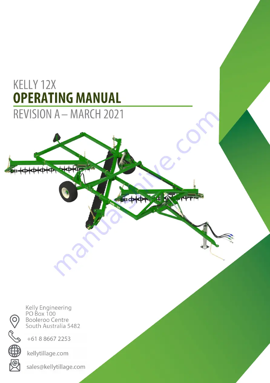 Kelly 12X Operating Manual Download Page 1