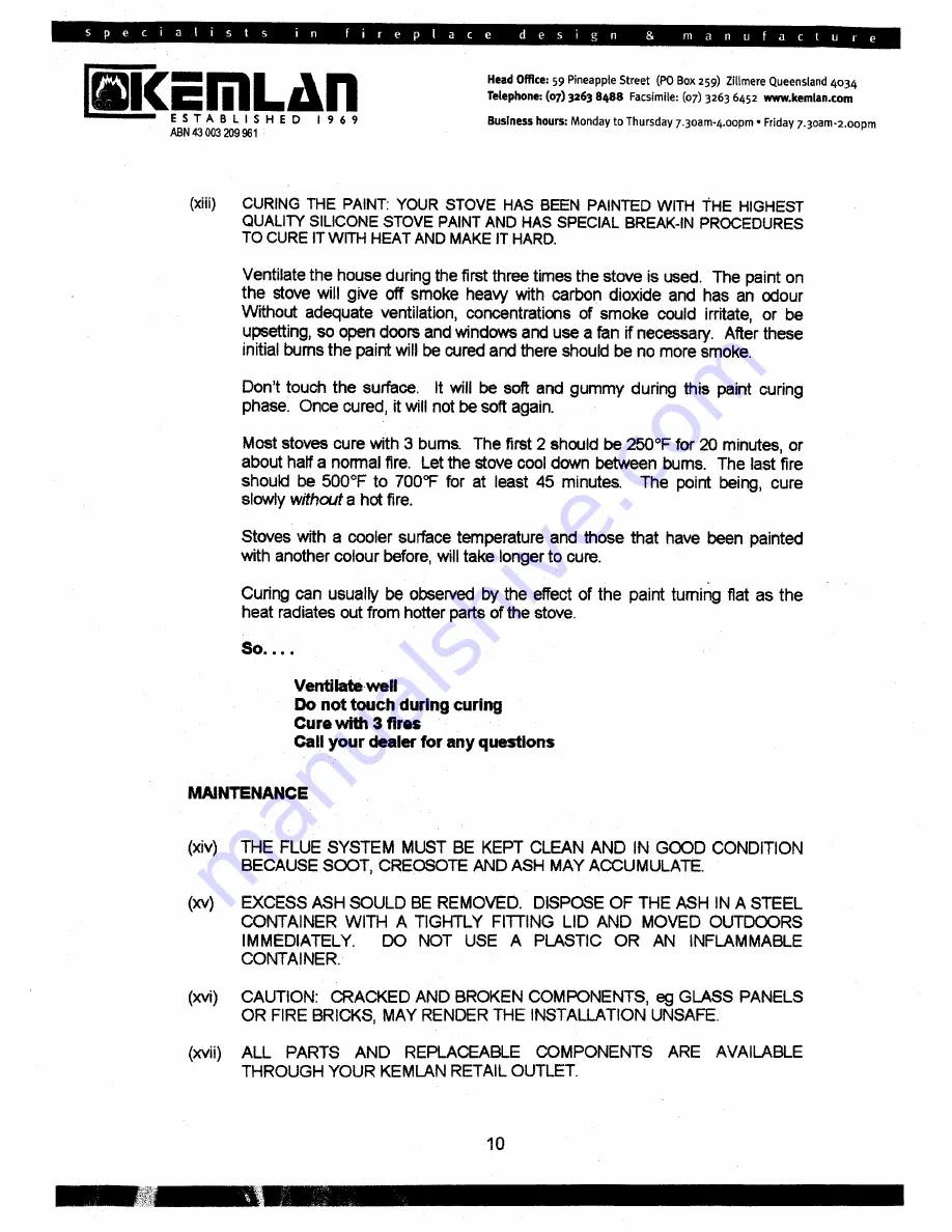 Kemlan C24 Mk II Installation, Operating And Maintenance Manual Download Page 14