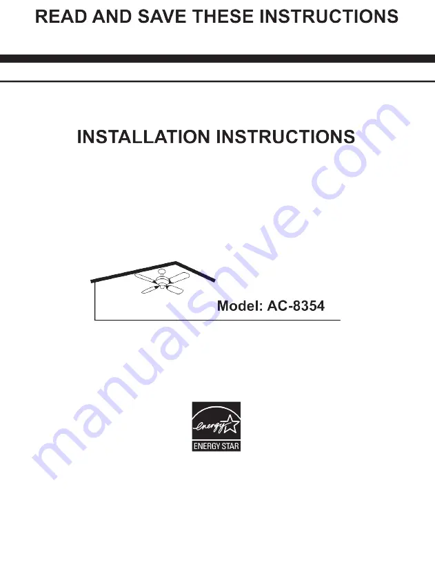 Kendal Lighting AC-8354 Installation Instuctions Download Page 1