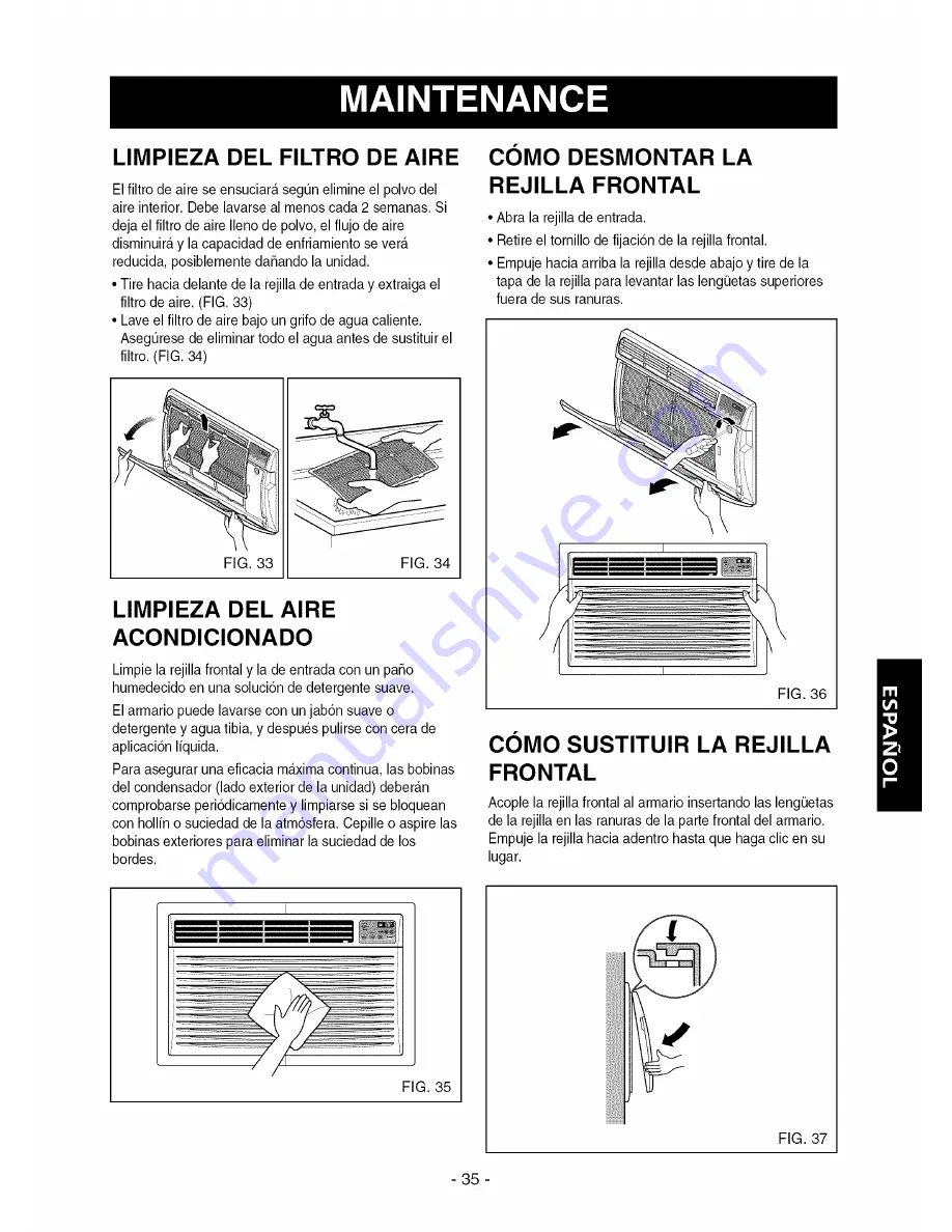 Kenmore 000 BTU Multi-Room Air Conditioner Owner'S Manual Download Page 35