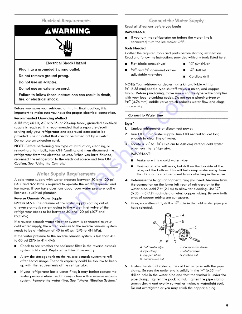 Kenmore 106.4673 Series Use & Care Manual Download Page 9