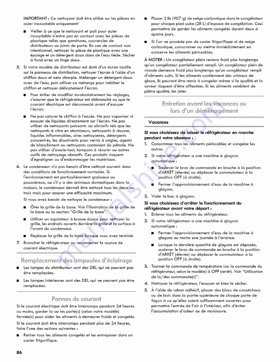 Kenmore 106.5118 Use And Care Manual Download Page 86