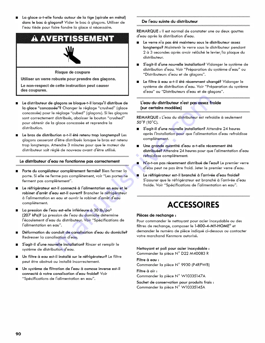 Kenmore 106.5118 Use And Care Manual Download Page 90