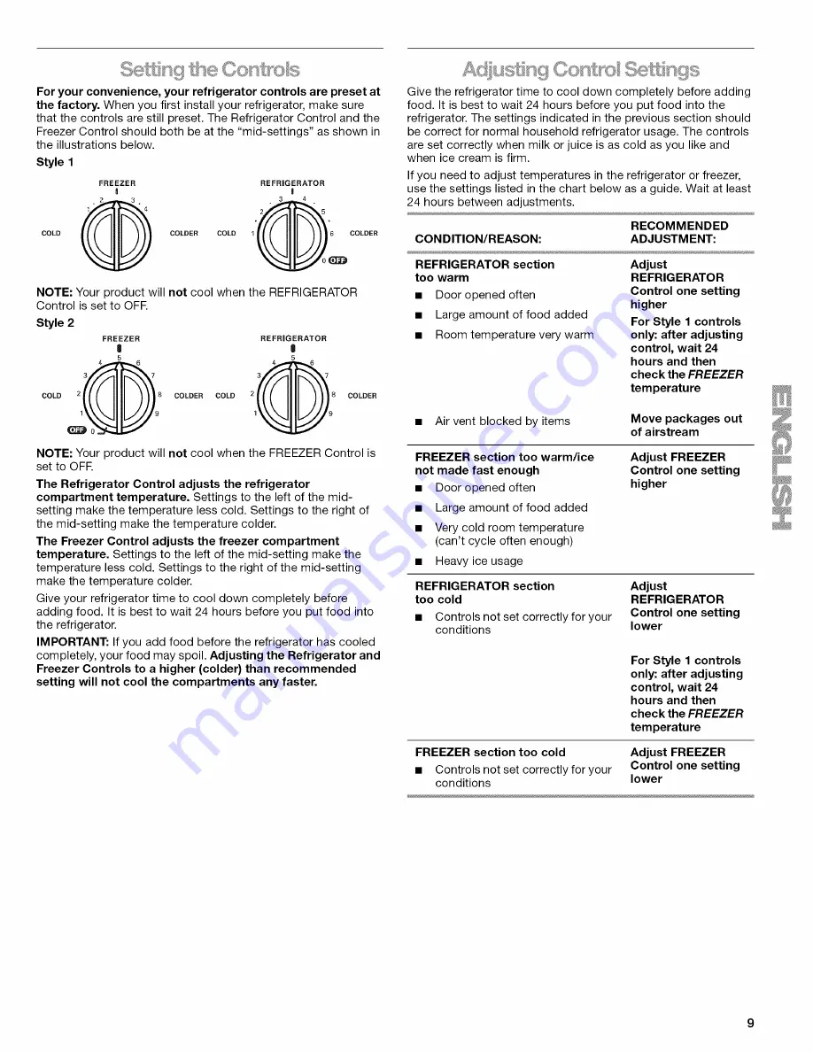 Kenmore 10648062893 Use & Care Manual Download Page 9