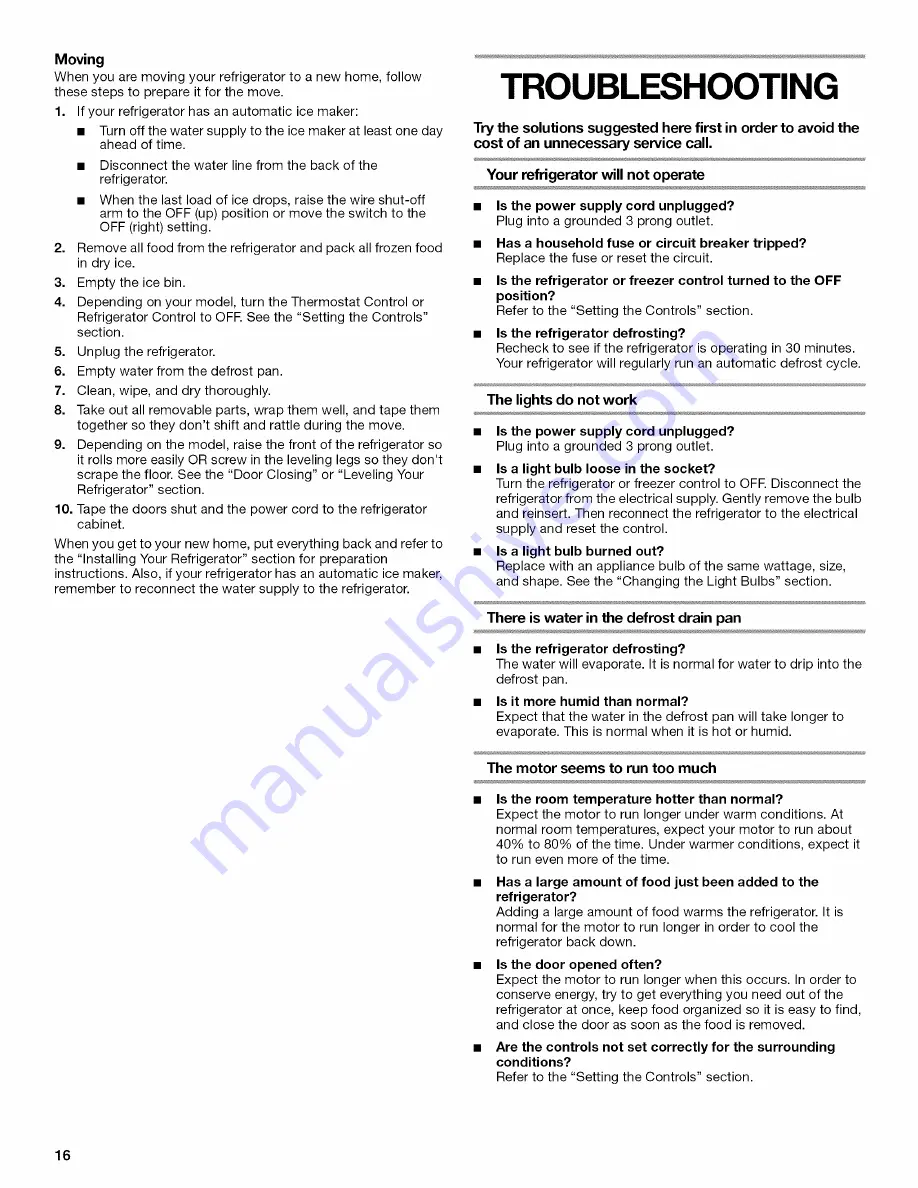 Kenmore 10648062893 Use & Care Manual Download Page 16