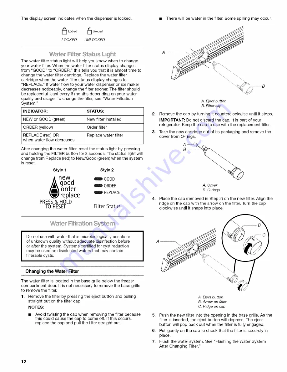 Kenmore 10658143802 Use & Care Gude Download Page 12