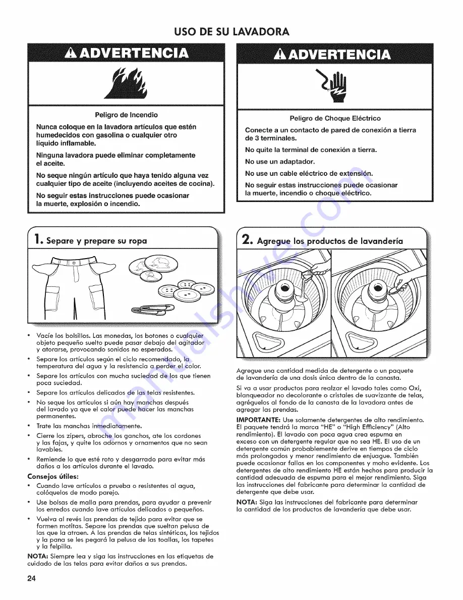 Kenmore 110.2233 series Use & Care Manual Download Page 24