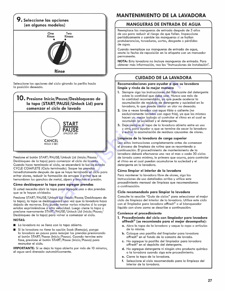 Kenmore 110.2233 series Use & Care Manual Download Page 27