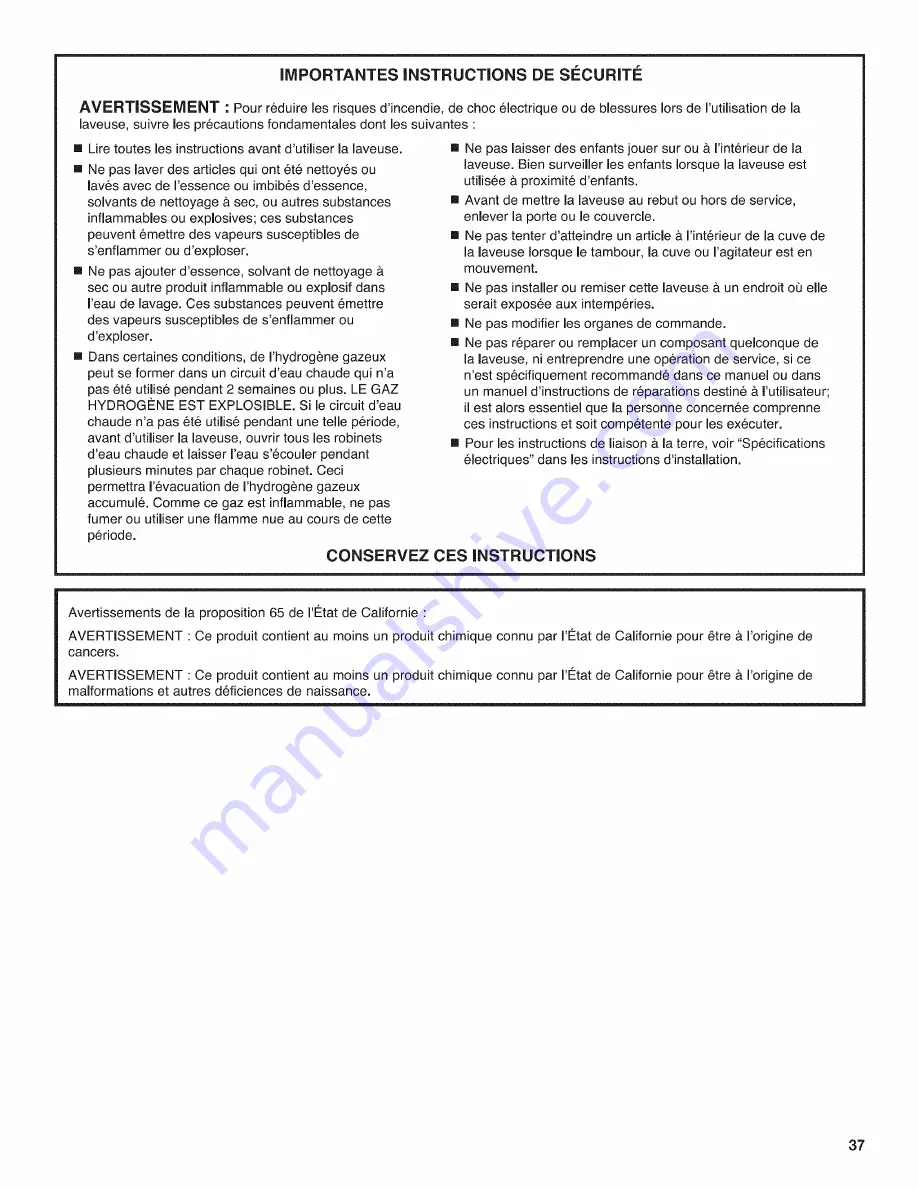 Kenmore 110.2233 series Use & Care Manual Download Page 37