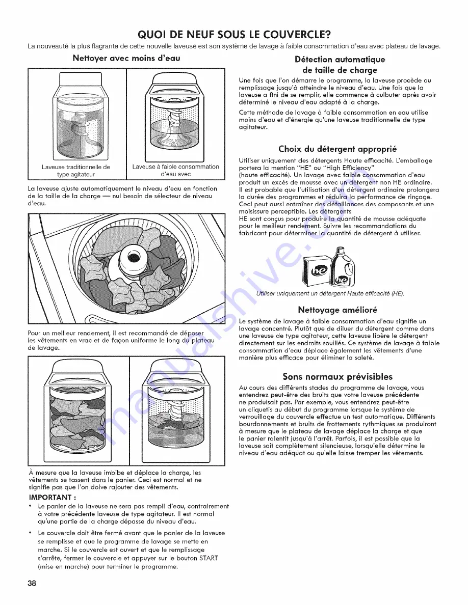 Kenmore 110.2233 series Use & Care Manual Download Page 38