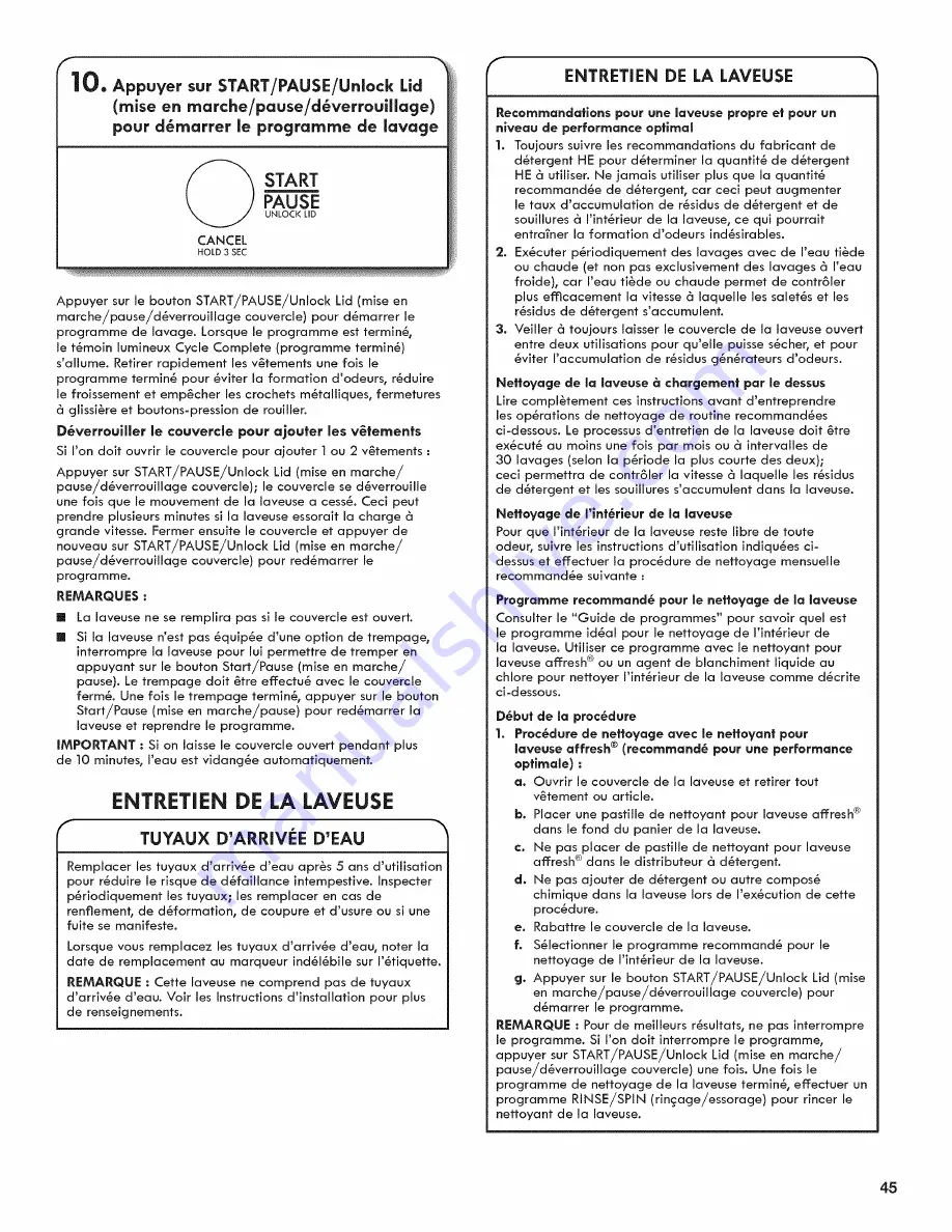 Kenmore 110.2233 series Скачать руководство пользователя страница 45