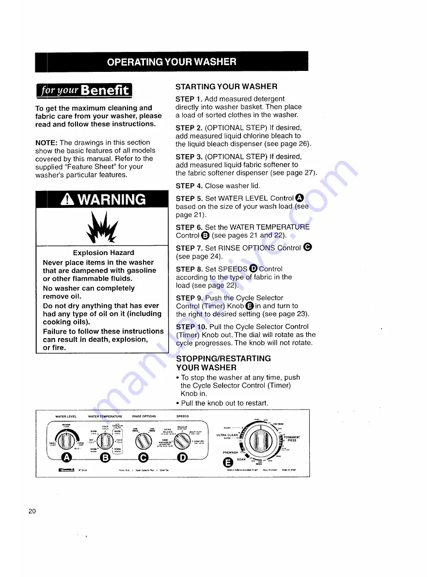 Kenmore 110.26912691 Owner'S Manual And Installation Instructions Download Page 20