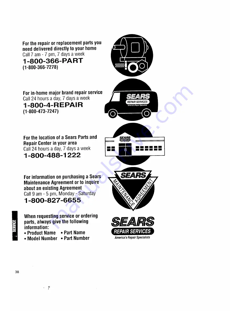 Kenmore 110.26912691 Owner'S Manual And Installation Instructions Download Page 38