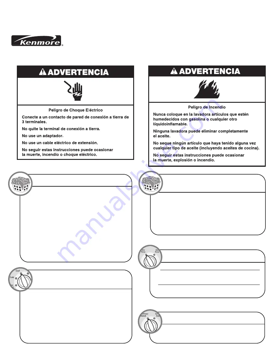 Kenmore 110.2982 series Quick Start Manual Download Page 2