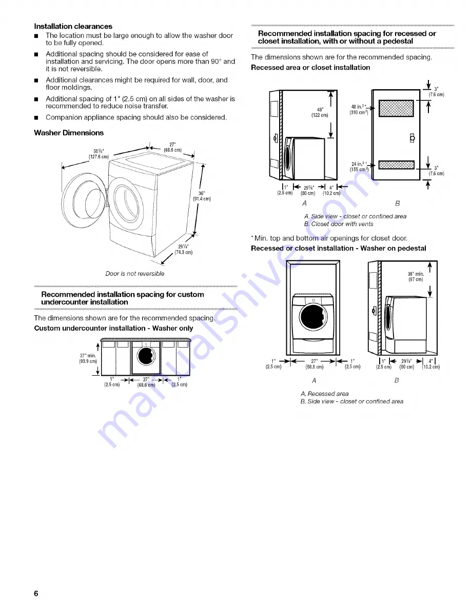 Kenmore 110.4646 Owner'S Manual And Installation Instructions Download Page 6