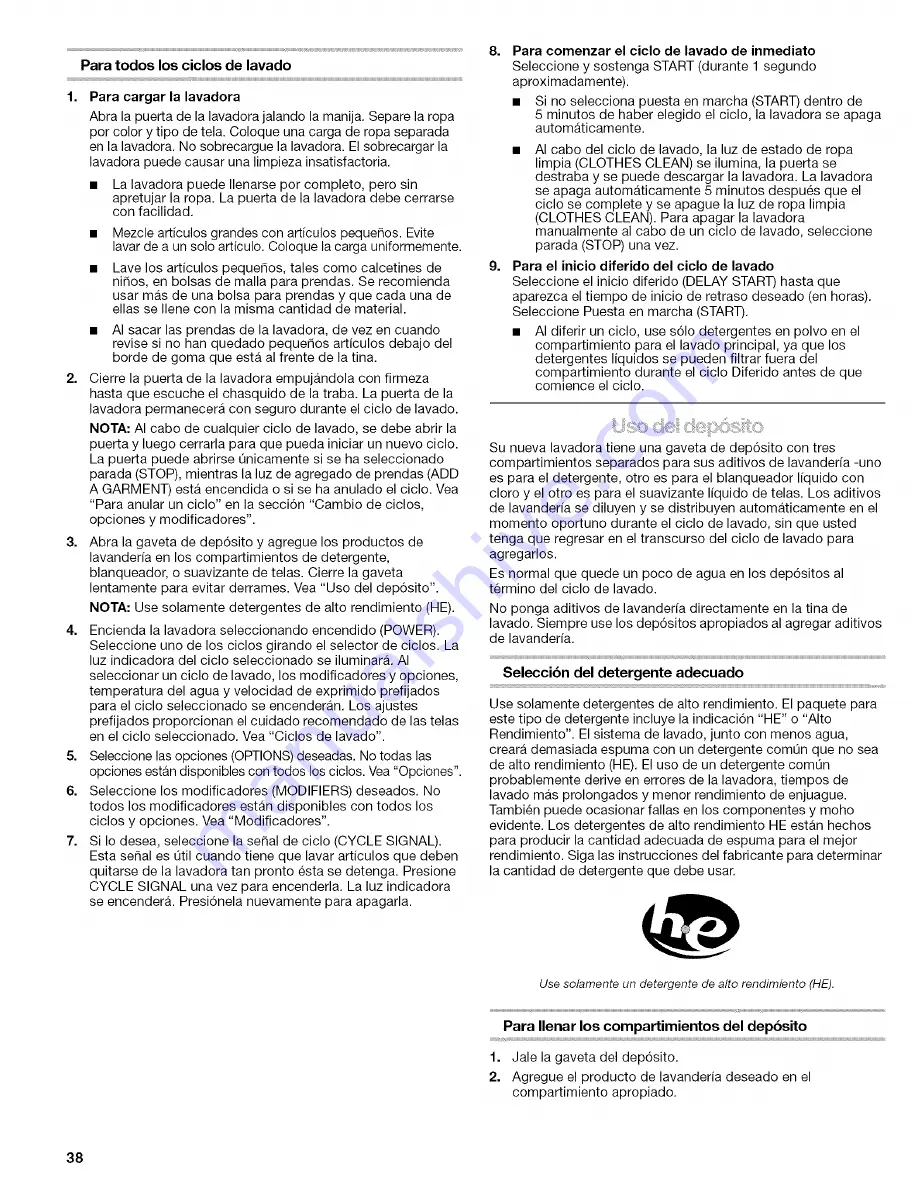 Kenmore 110.4646 Owner'S Manual And Installation Instructions Download Page 38