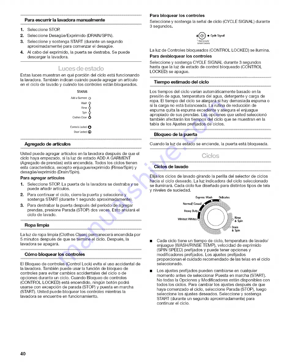 Kenmore 110.4646 Owner'S Manual And Installation Instructions Download Page 40