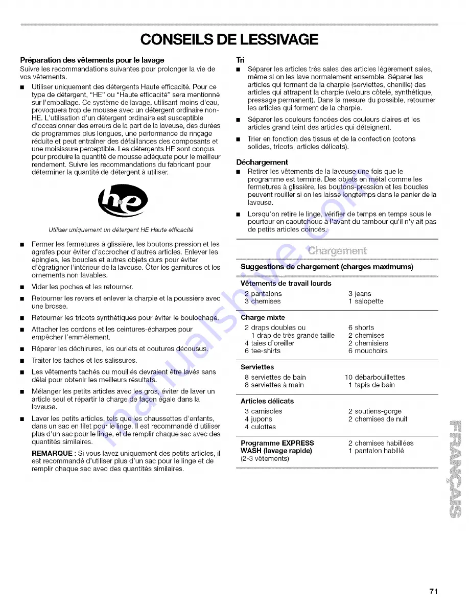 Kenmore 110.4646 Owner'S Manual And Installation Instructions Download Page 71