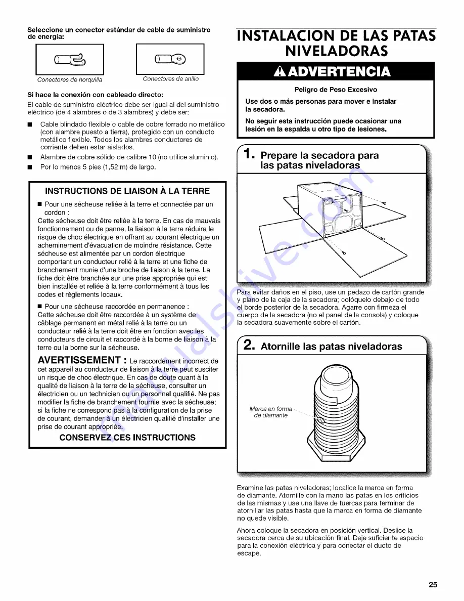 Kenmore 110.60022010 Installation Instructions Manual Download Page 25