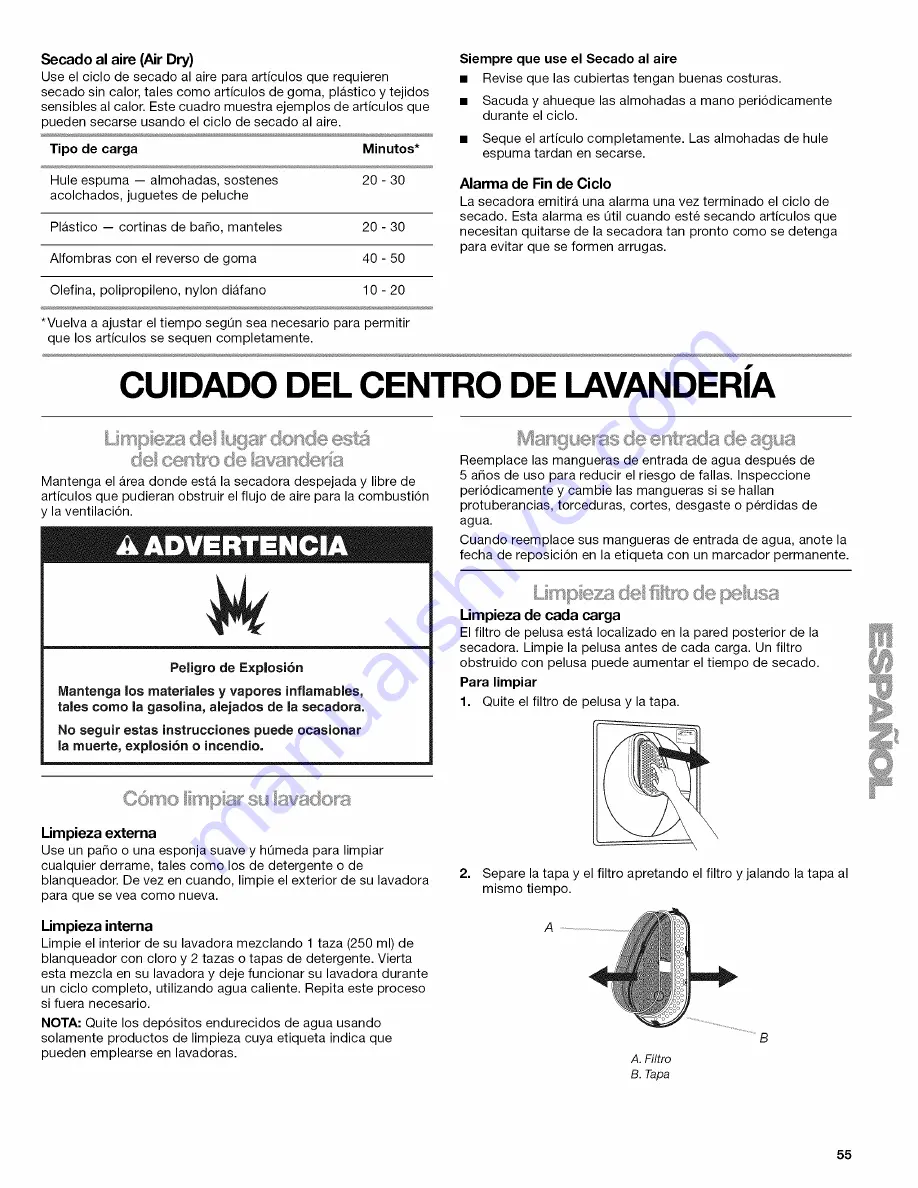 Kenmore 110.80754 Use And Care Manual Download Page 55