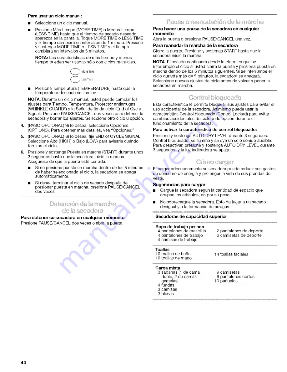 Kenmore 110.8587 Series Use And Care Manual Download Page 44