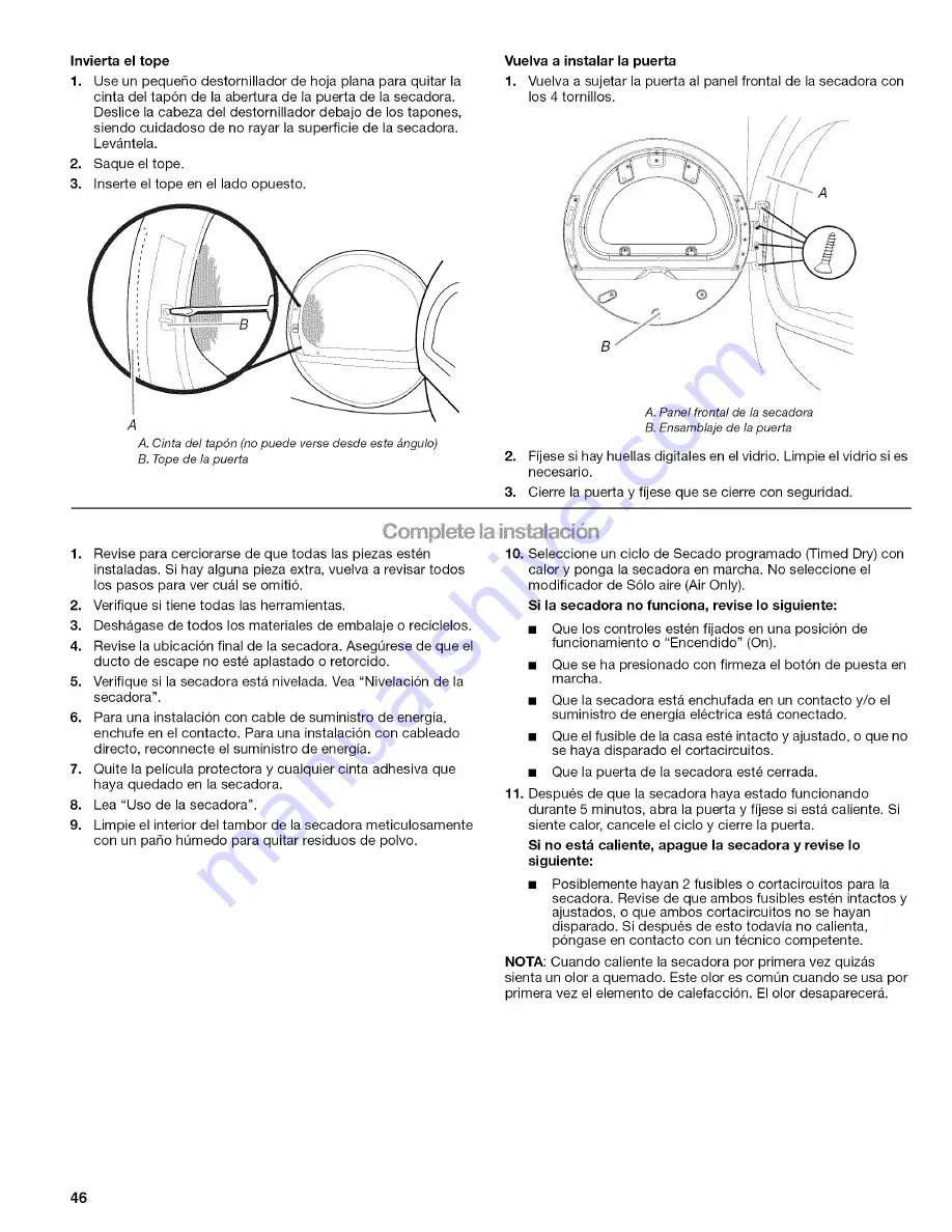 Kenmore 110.8756 Series Скачать руководство пользователя страница 46