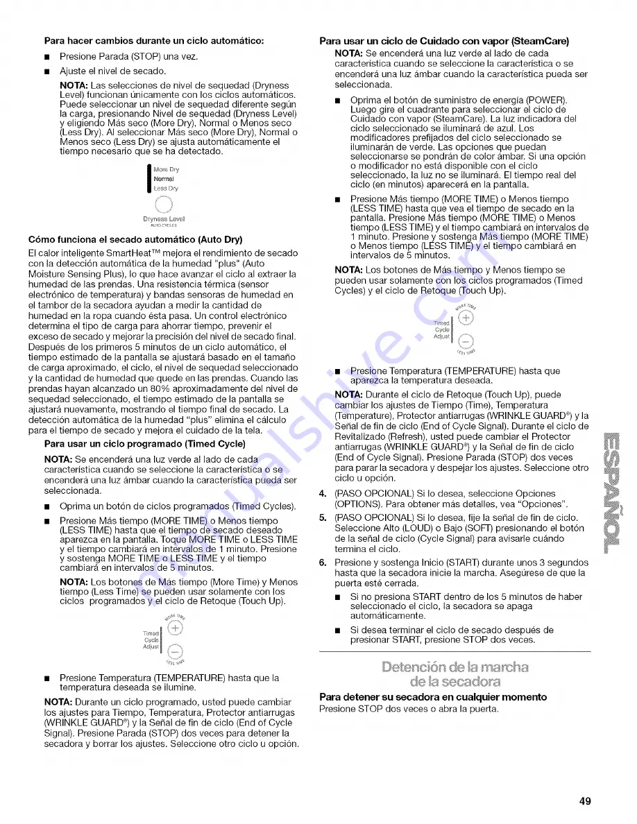 Kenmore 110.8770 Series Use & Care Manual Download Page 49