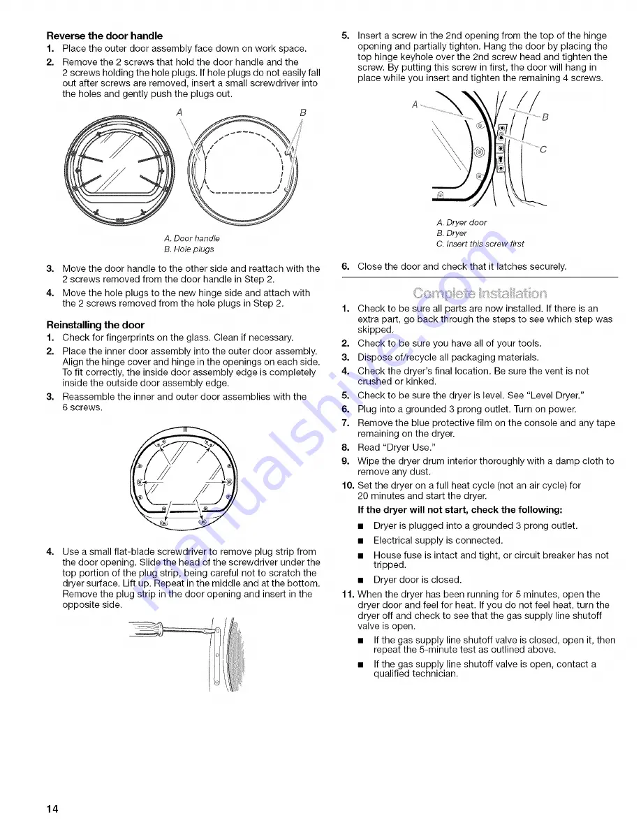 Kenmore 110,9587 Use And Care Manual Download Page 14