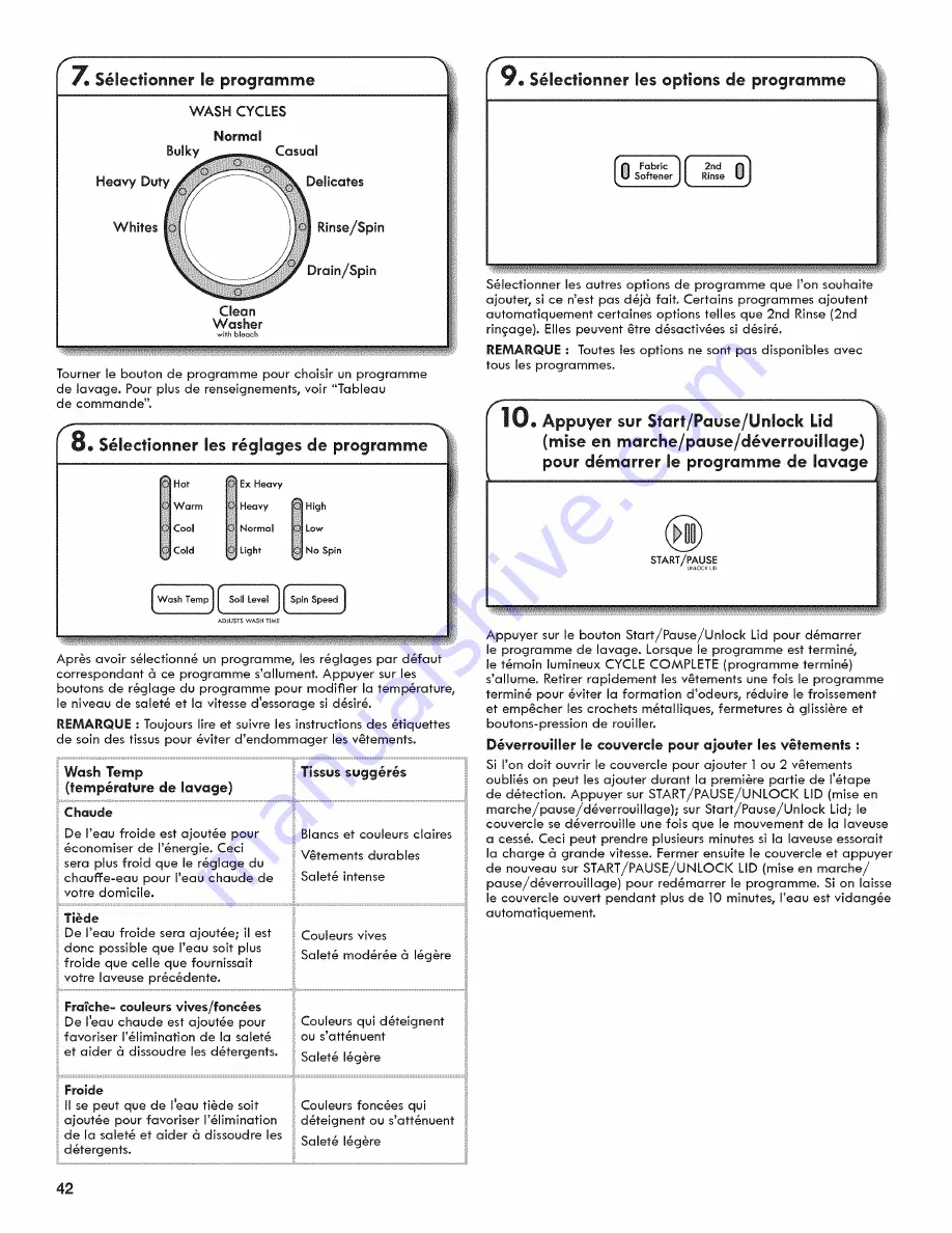 Kenmore 11026002011 Use And Care Manual Download Page 42