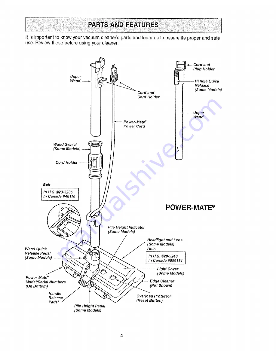 Kenmore 116.20512 Owner'S Manual Download Page 4