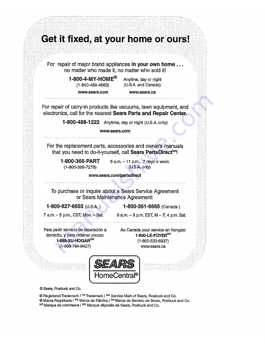 Kenmore 116.22512 Owner'S Manual Download Page 19