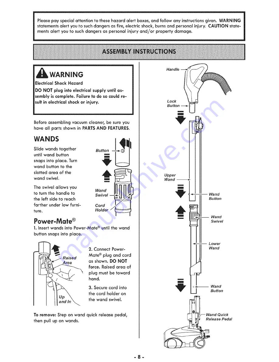 Kenmore 116.23104C Use & Care Manual Download Page 8