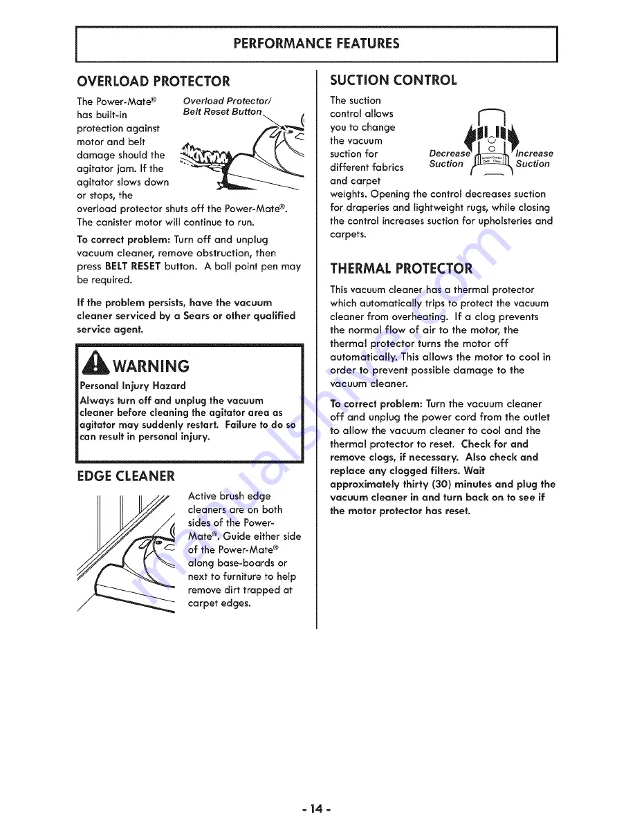 Kenmore 116.23104C Use & Care Manual Download Page 14