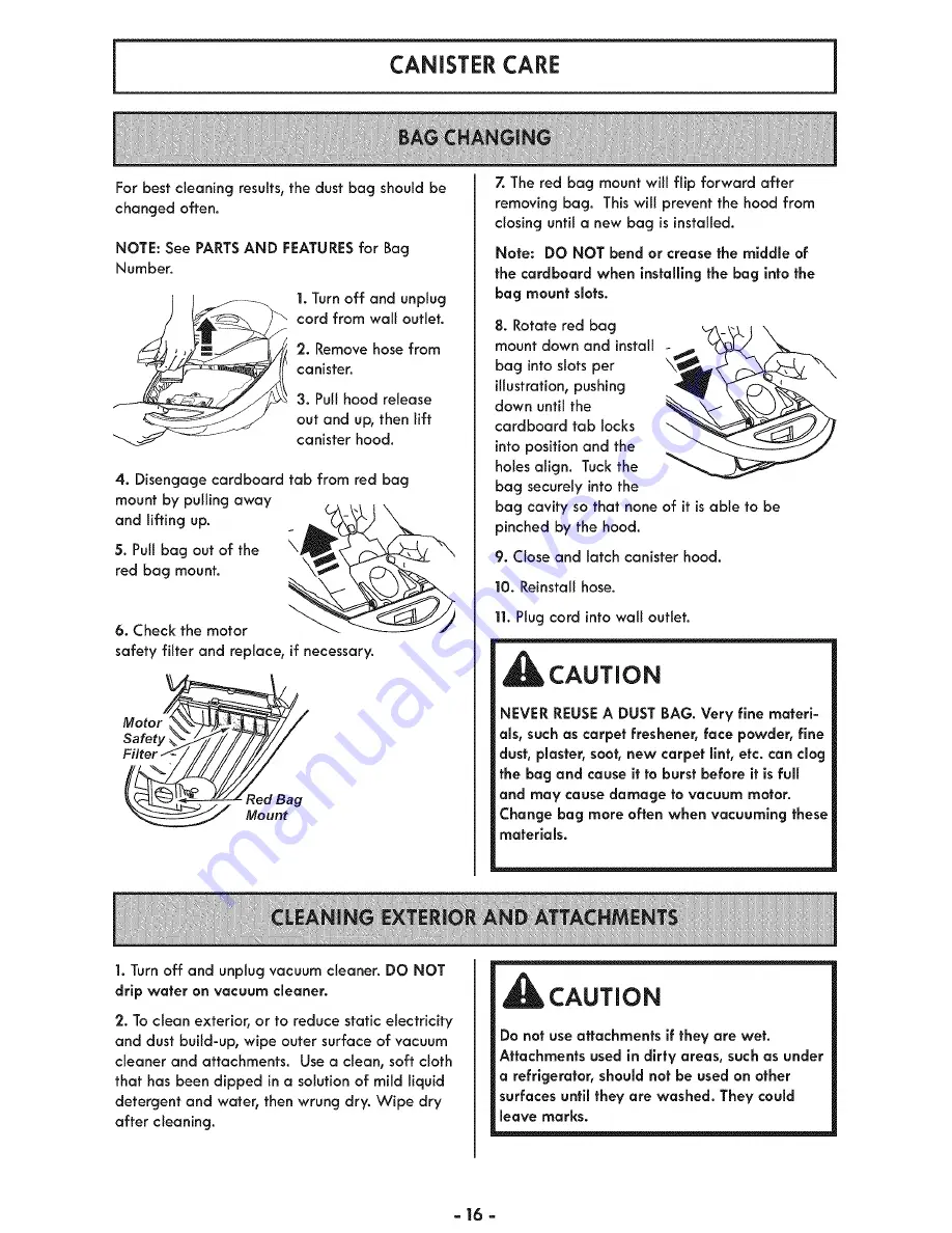 Kenmore 116.23104C Use & Care Manual Download Page 16