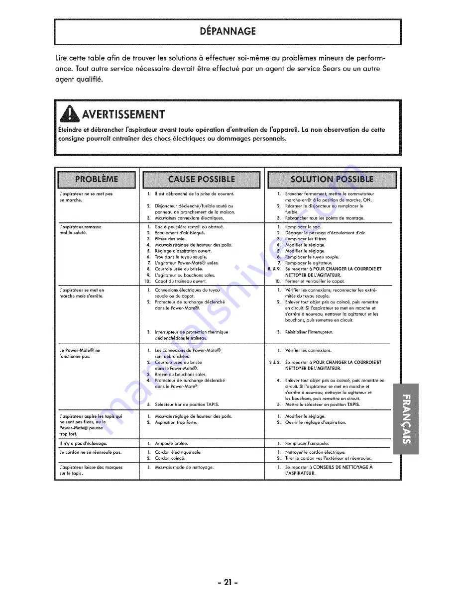 Kenmore 116.23104C Use & Care Manual Download Page 43