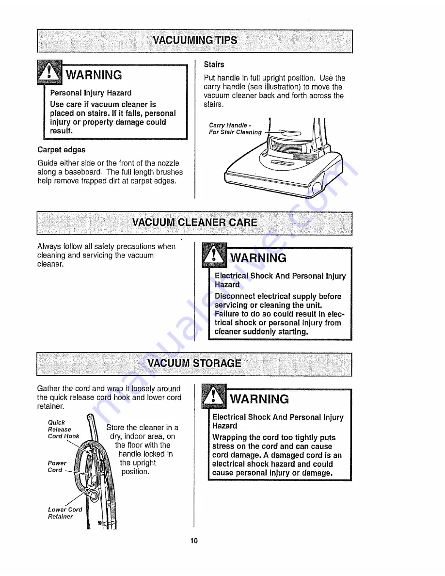 Kenmore 116.31200A Owner'S Manual Download Page 10