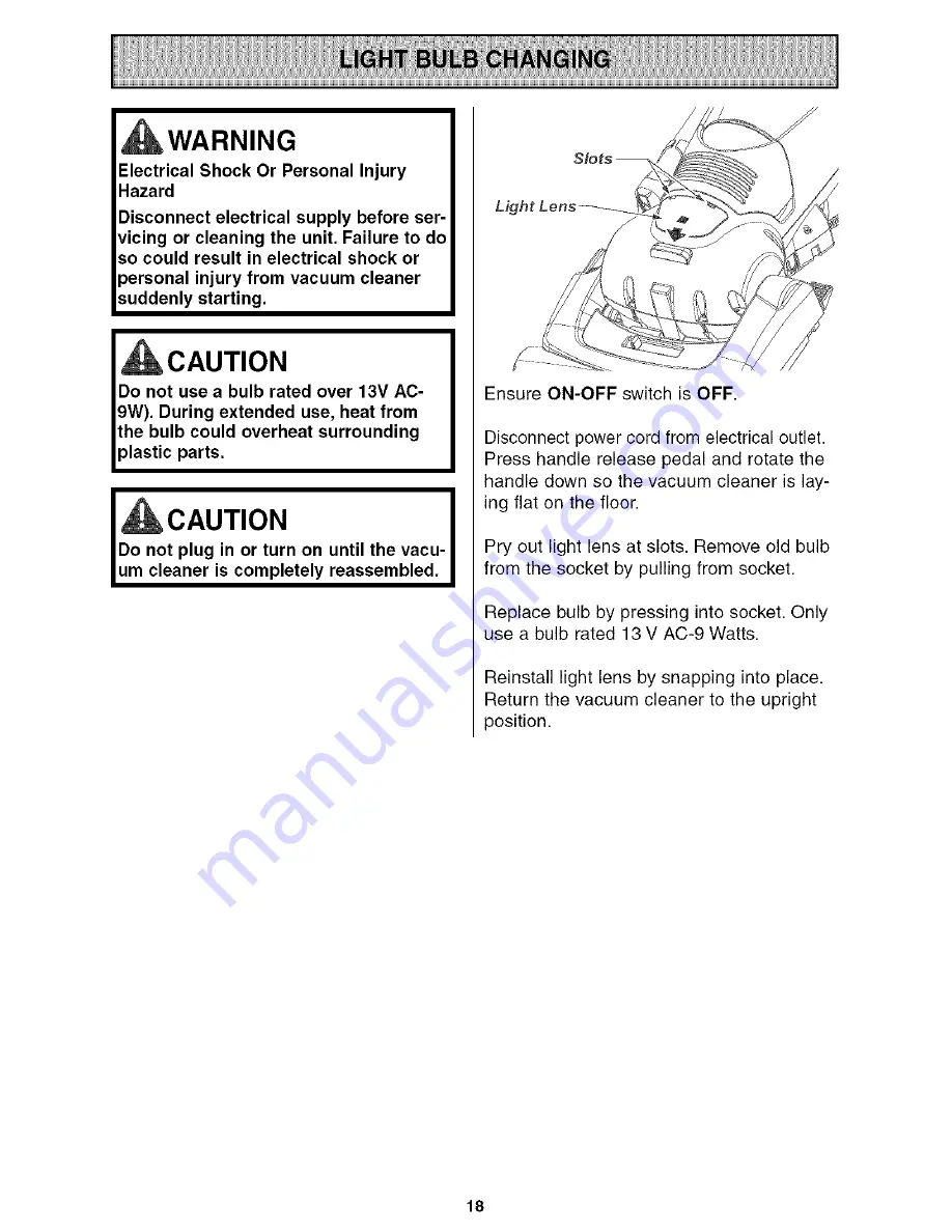 Kenmore 116.36822 Owner'S Manual Download Page 18