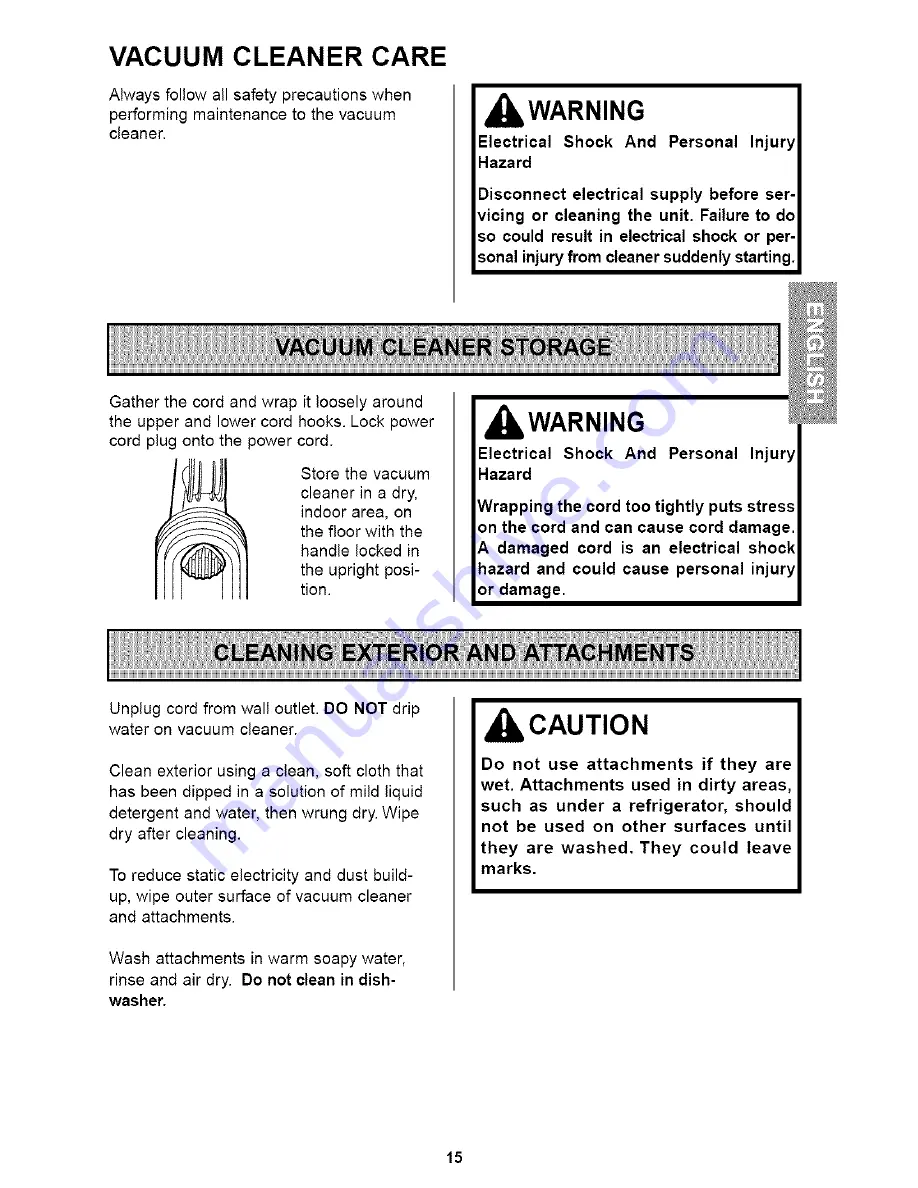 Kenmore 116.36932 Owner'S Manual Download Page 15