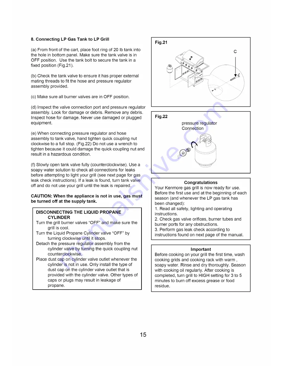 Kenmore 122.1613411 Use And Care Manual Download Page 15