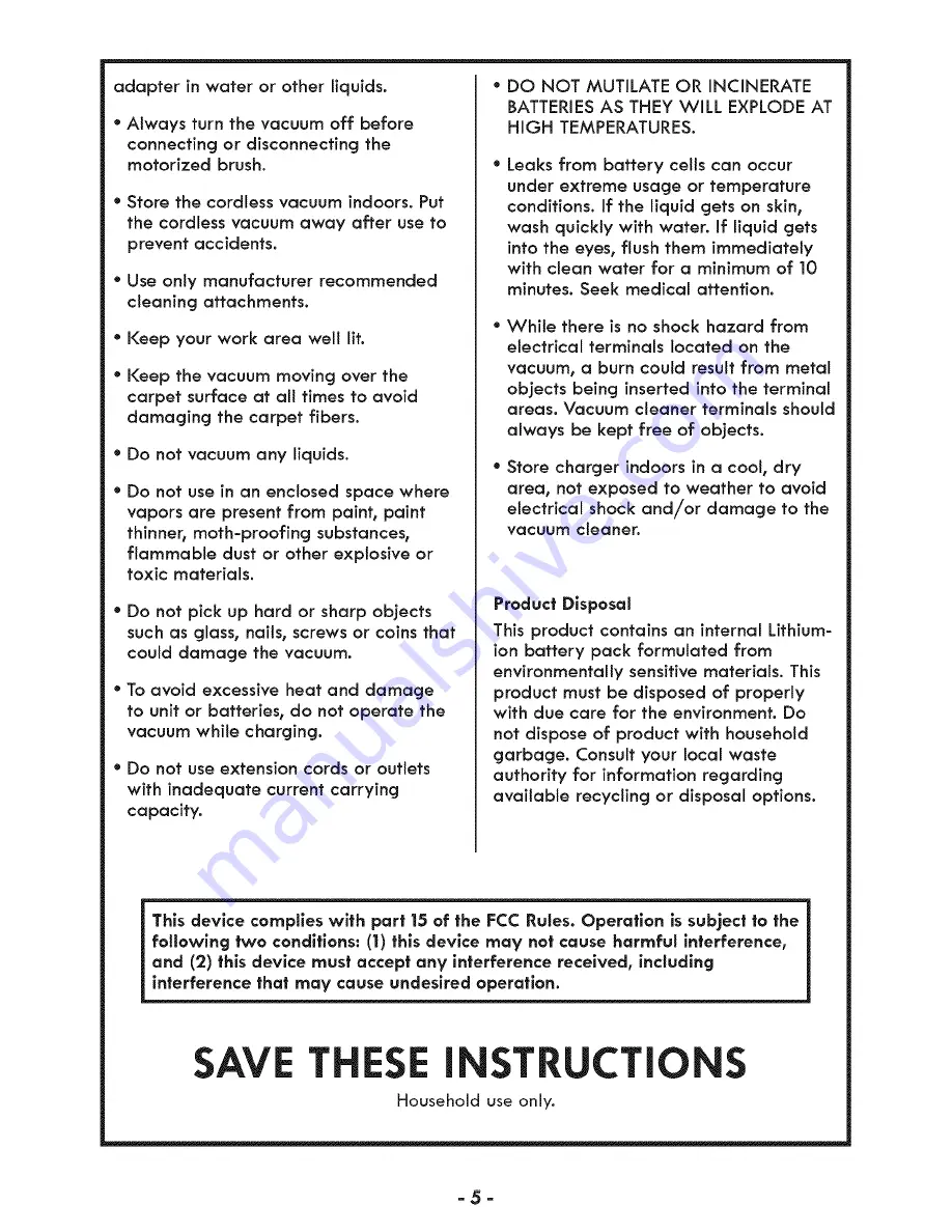 Kenmore 125.10340 Use & Care Manual Download Page 5