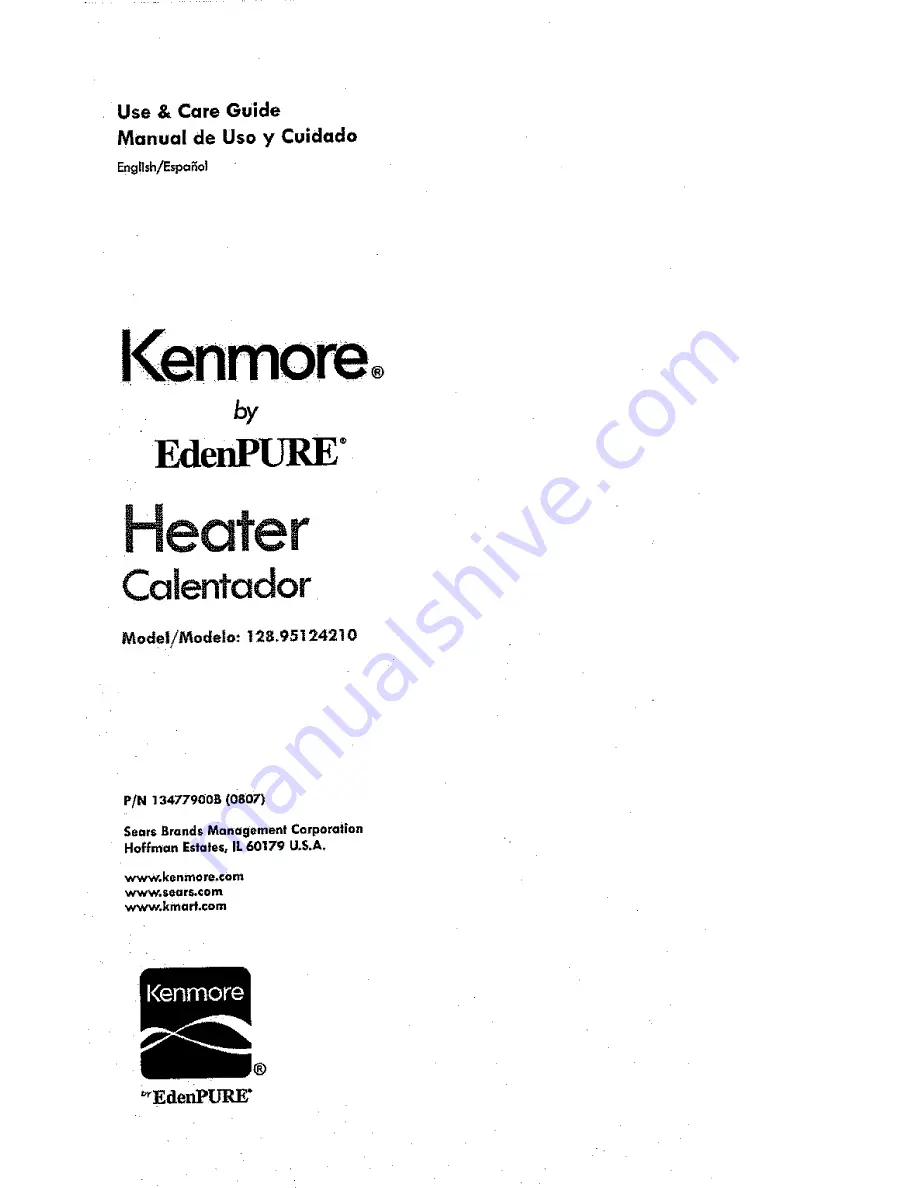 Kenmore 128.95124210 Скачать руководство пользователя страница 1