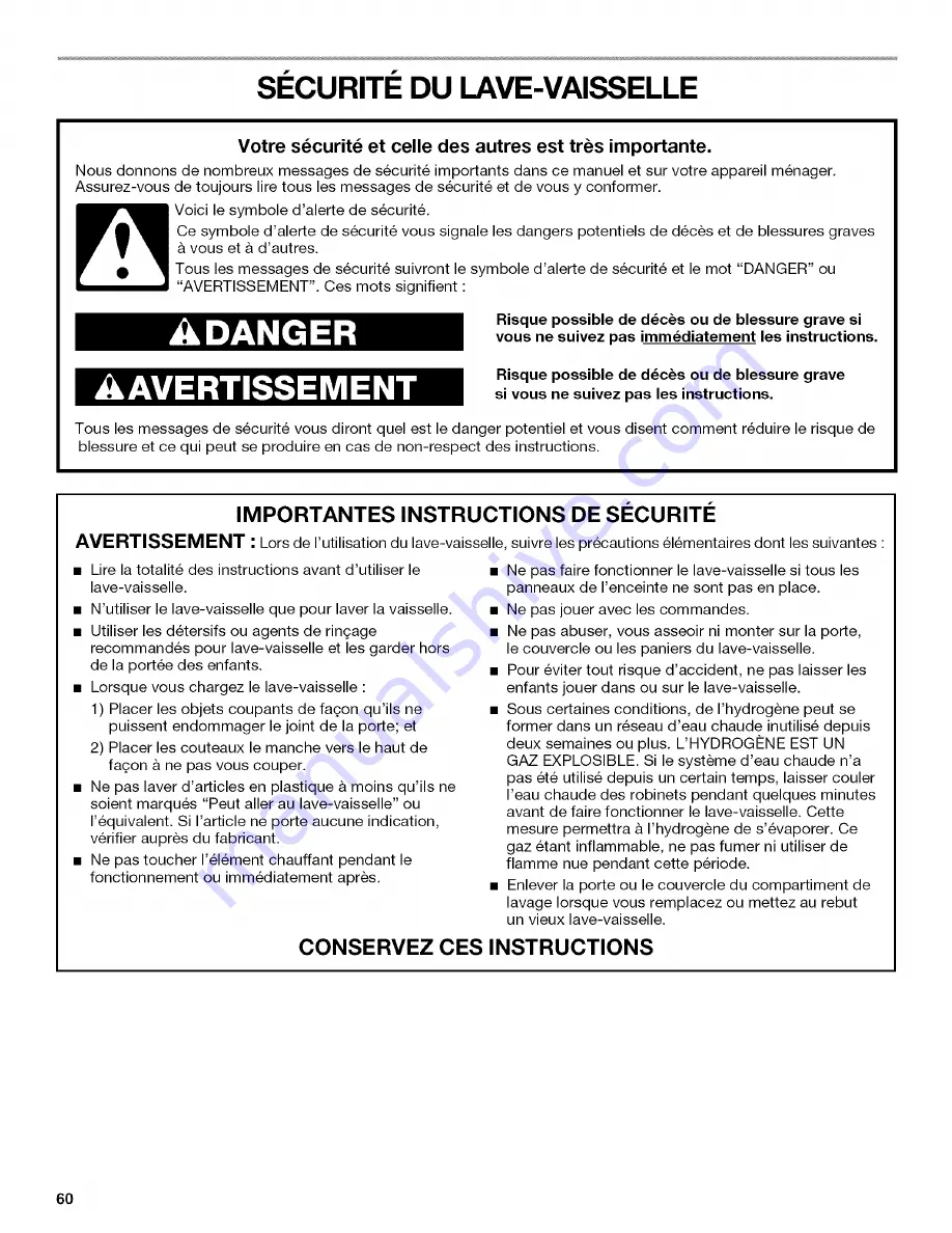 Kenmore 1317 - Pro 24 in. Dishwasher Use And Care Manual Download Page 60