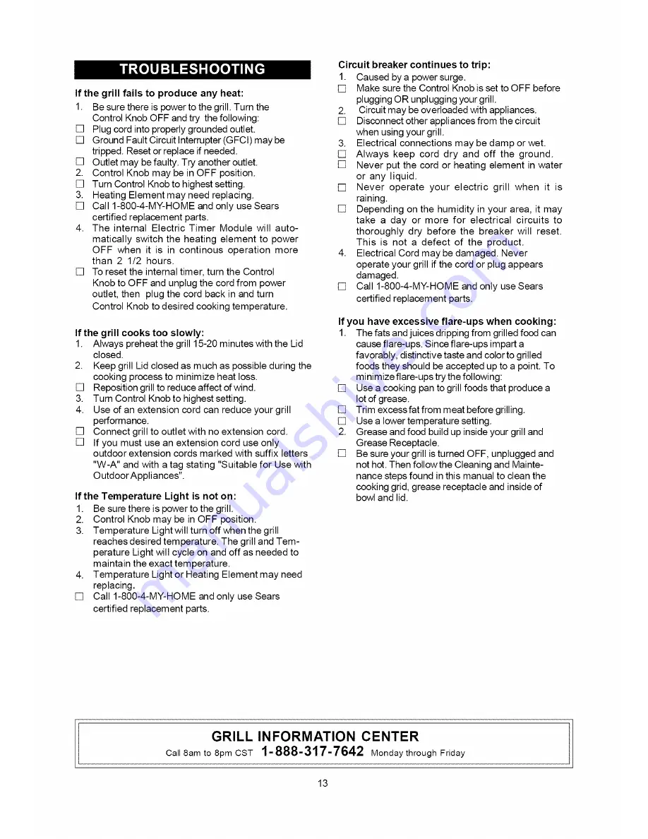 Kenmore 141.15283 Operator'S Manual Download Page 13