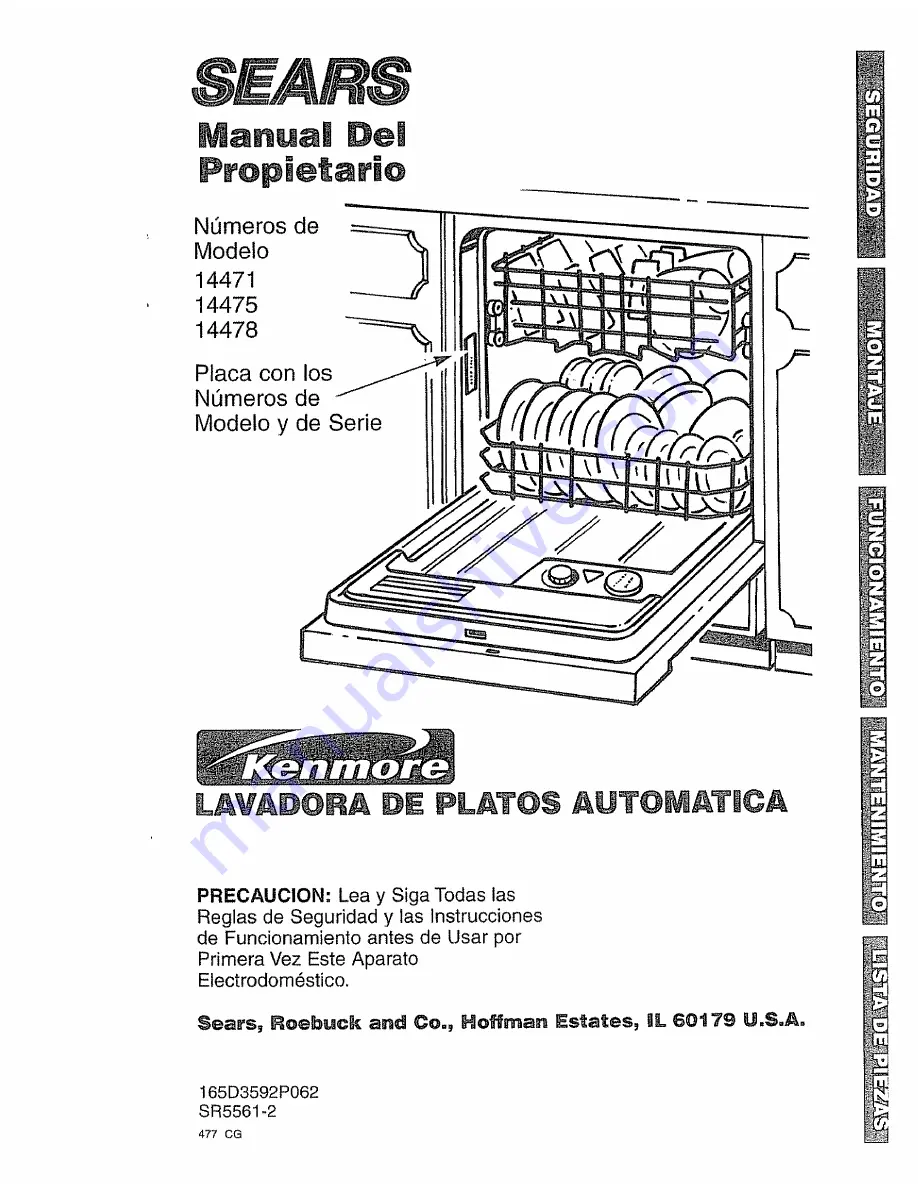 Kenmore 14471 Owner'S Manual Download Page 21