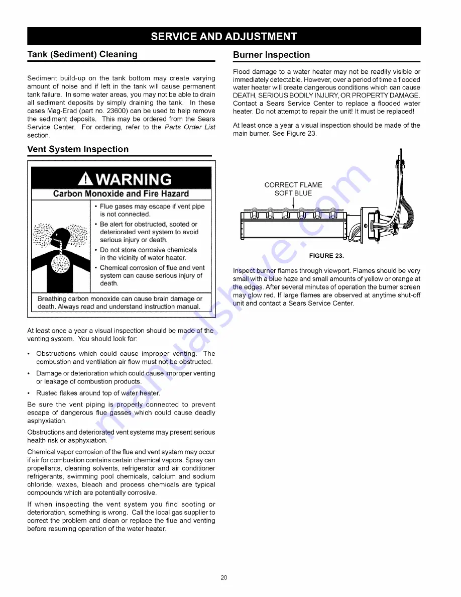 Kenmore 153.331280 Owner'S Manual Download Page 20