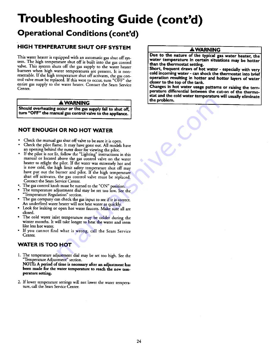 Kenmore 153.336151 Owner'S Manual Download Page 20