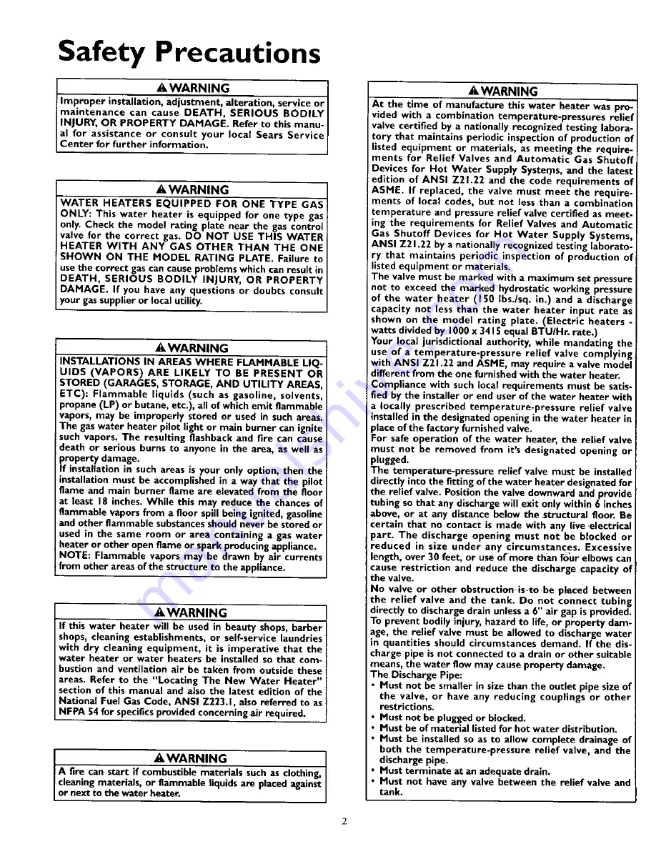 Kenmore 153.337001 Owner'S Manual Download Page 2