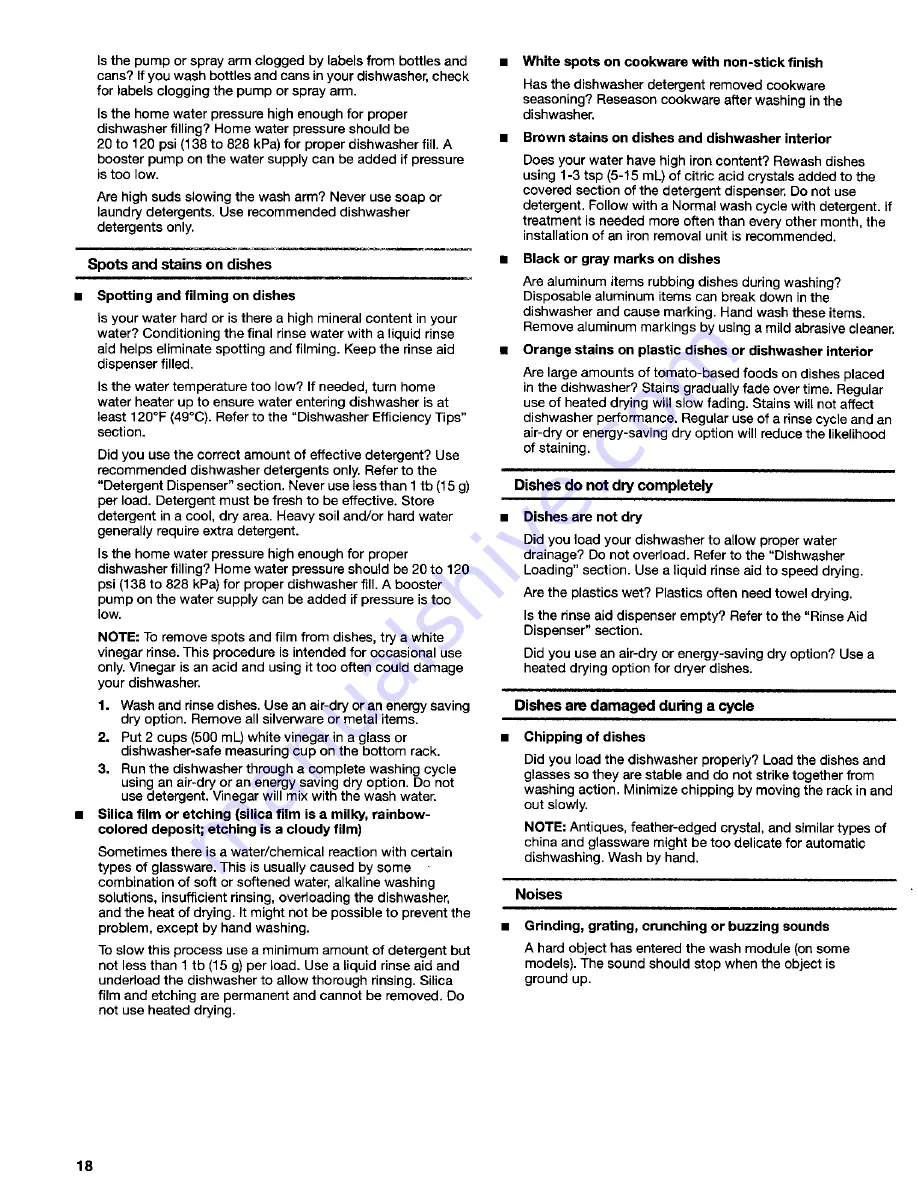 Kenmore 15752 Use & Care Manual Download Page 18