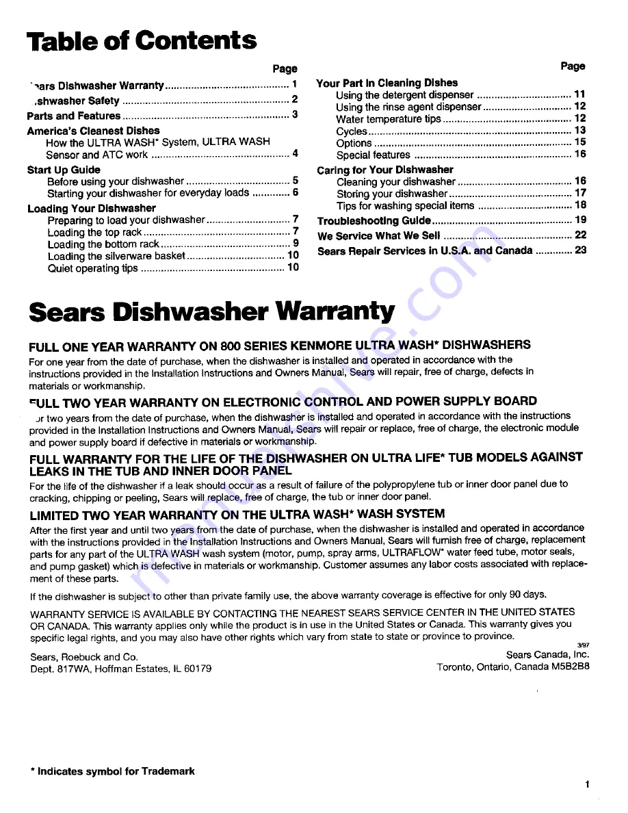 Kenmore 15891 Use & Care Manual Download Page 2